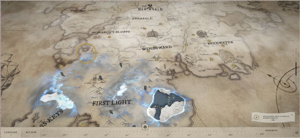 New World Map  Resource Locations, Named Mobs, Dungeons and Lore