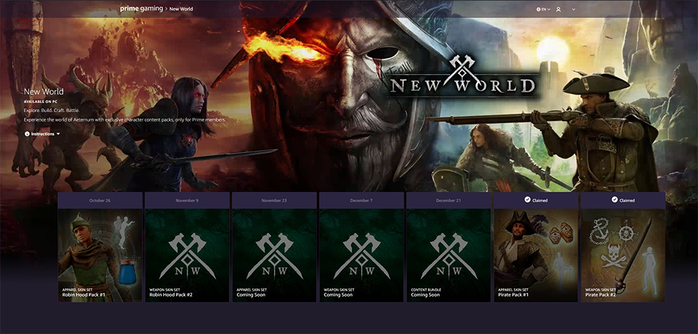 New World Prime Gaming Loot – New World MMO